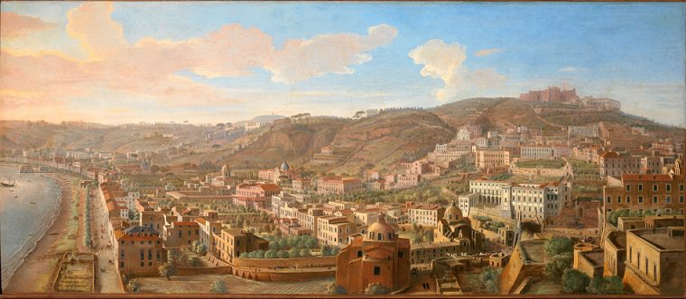 Gaspar van Wittel, Veduta di napoli con il borgo di chiaia da pizzofalcone, c1701 (Palazzo Zevallos Stigliano)