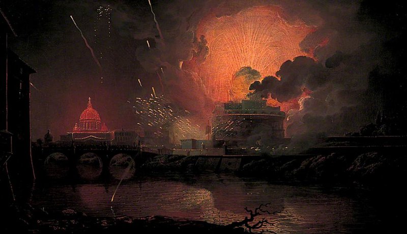 Joseph Wright, The Annual Girandola at the Castel Sant’Angelo Rome, 1776 (Birmingham Museums Trust)